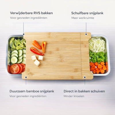 Planche à découper - Planche à découper en bambou avec bac de récupération pour une cuisine propre