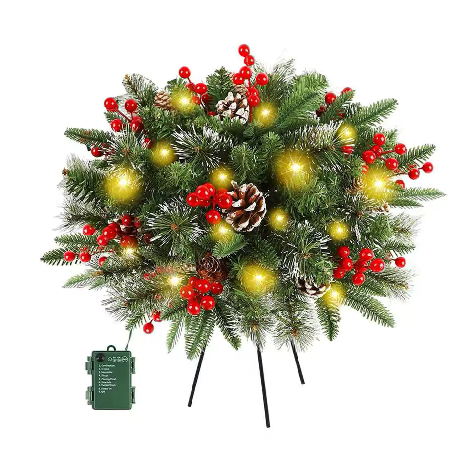 Lichtgevende Kerstkrans – Voor in Pot & als Decoratie
