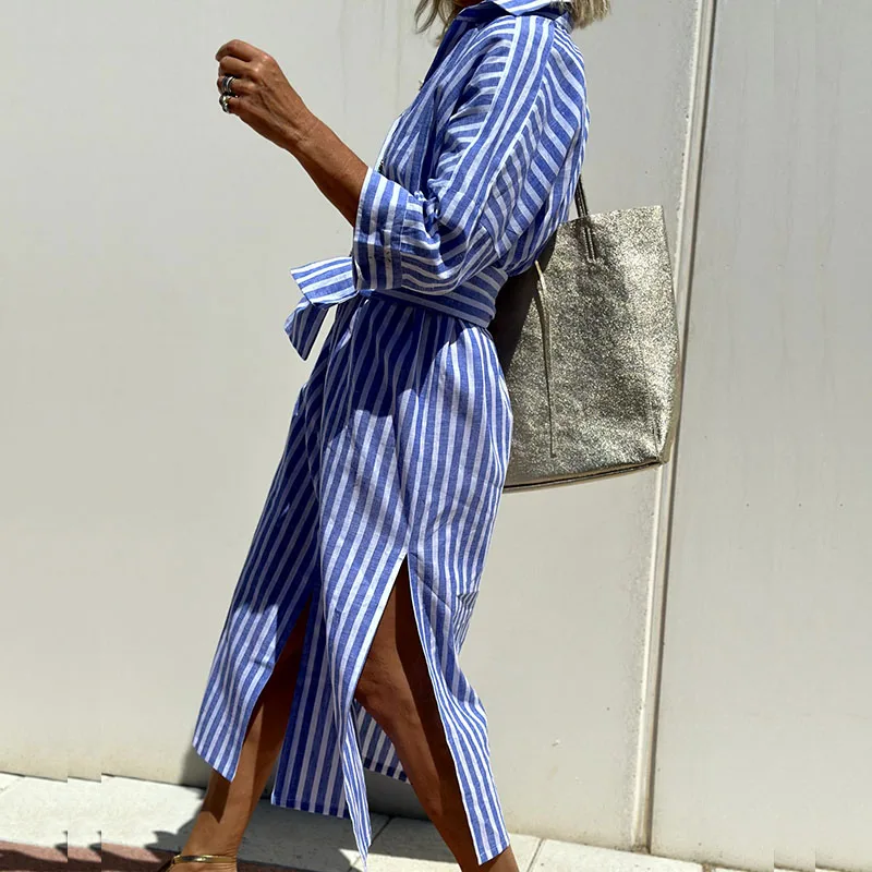 Macey: Elegante Gestreepte Jurk