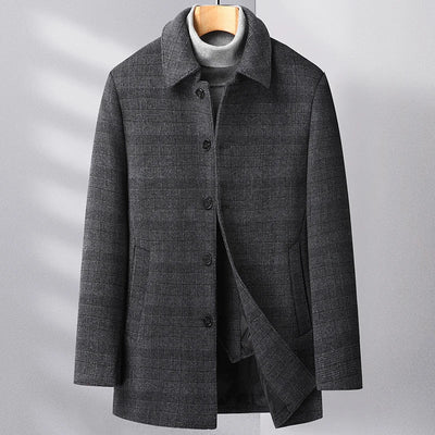 Comfortabele Winter Trenchcoat Grijs - Warme Regular Fit Herenjas - Norvane