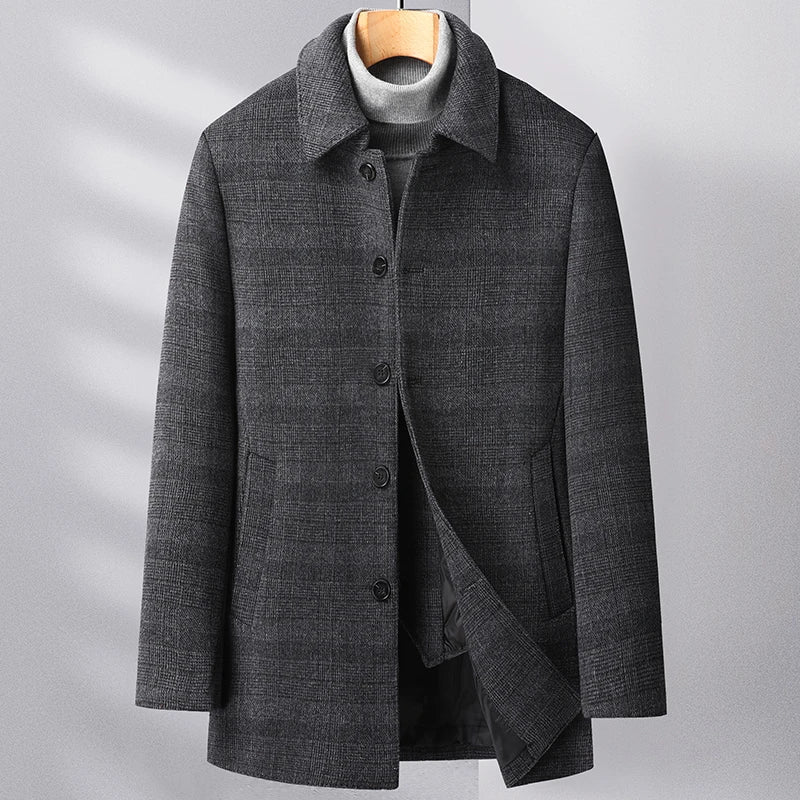 Comfortabele Winter Trenchcoat Grijs - Warme Regular Fit Herenjas - Norvane