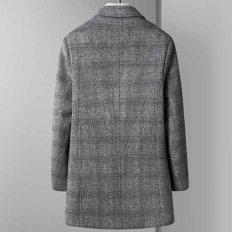 Comfortabele Winter Trenchcoat Grijs - Warme Regular Fit Herenjas - Norvane