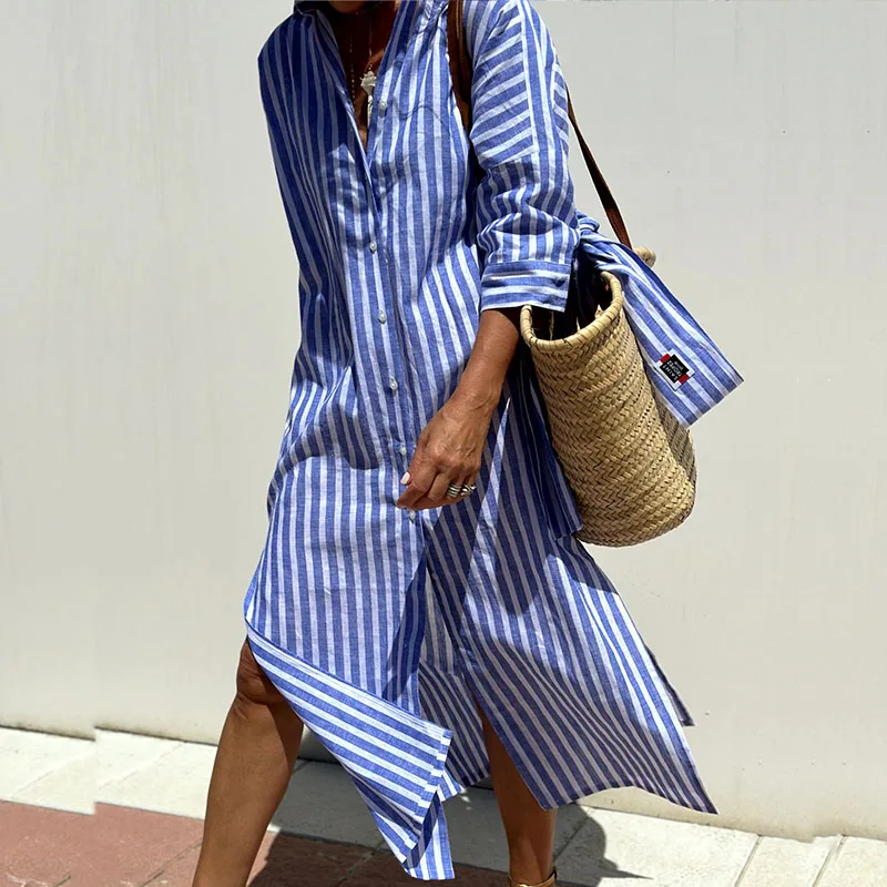 Macey: Elegante Gestreepte Jurk