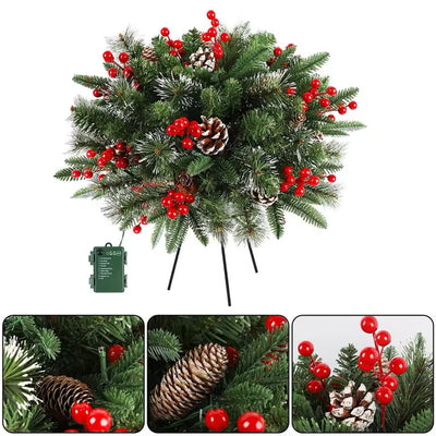 Couronne de Noël Lumineuse – Pour Pot & Décoration