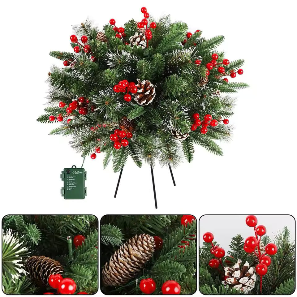 Lichtgevende Kerstkrans – Voor in Pot & als Decoratie