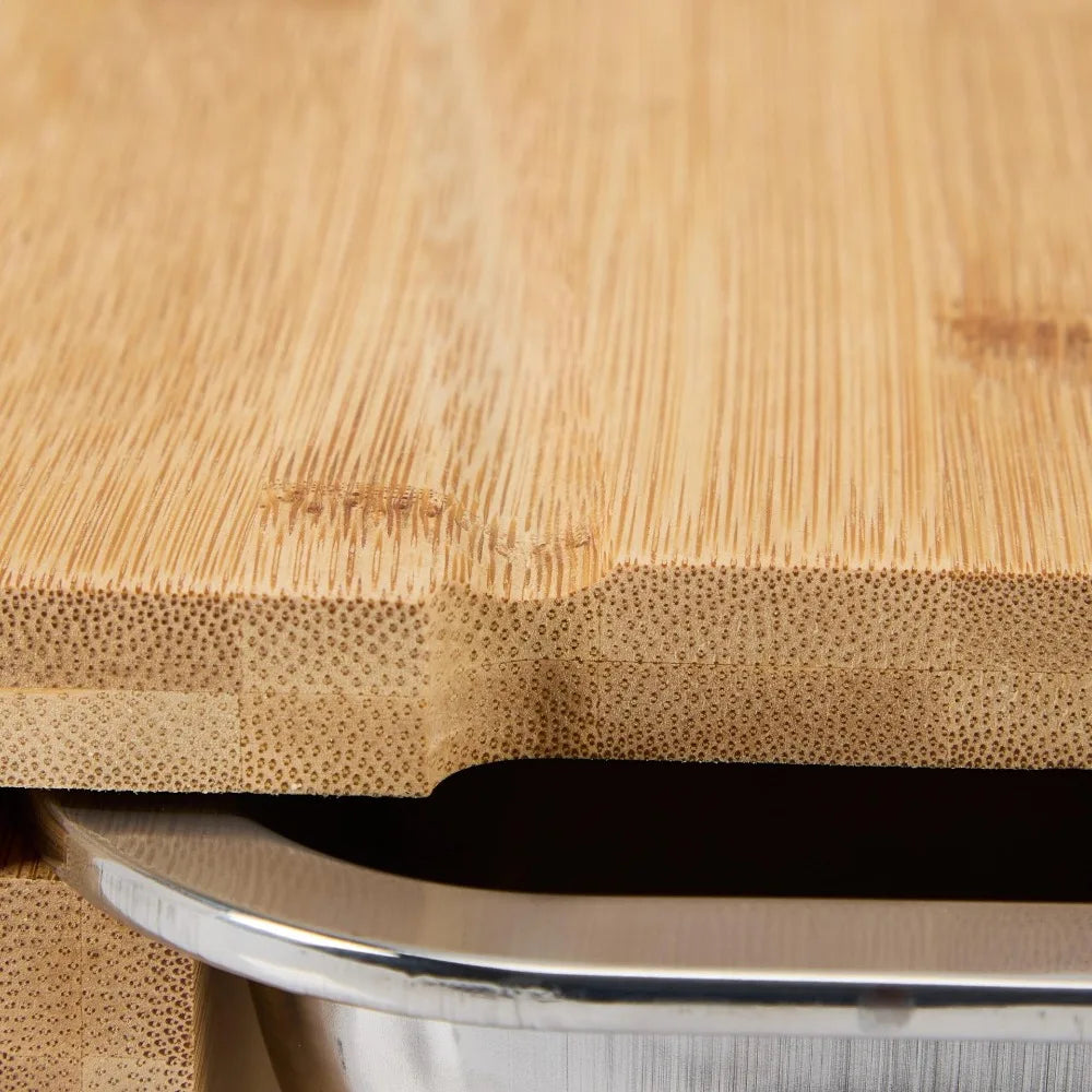 Snijplank - Bamboe snijplank met opvangbak voor schoon koken