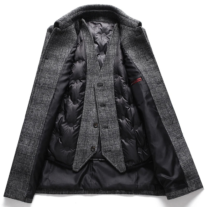 Comfortabele Winter Trenchcoat Grijs - Warme Regular Fit Herenjas - Norvane