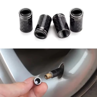 Capuchons de valve de pneu en fibre de carbone – Kit de protection de roue étanche