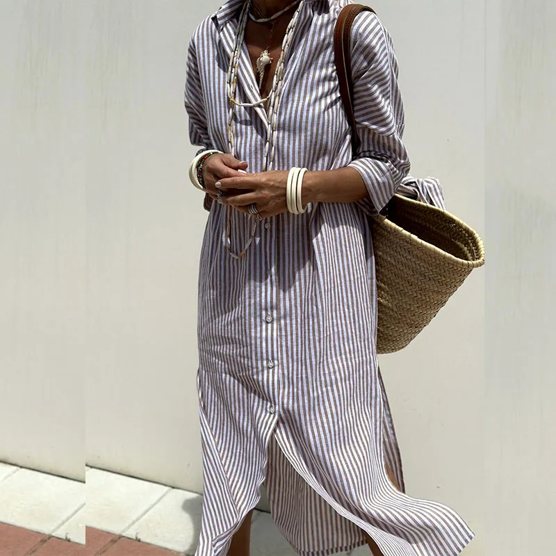 Macey: Elegante Gestreepte Jurk