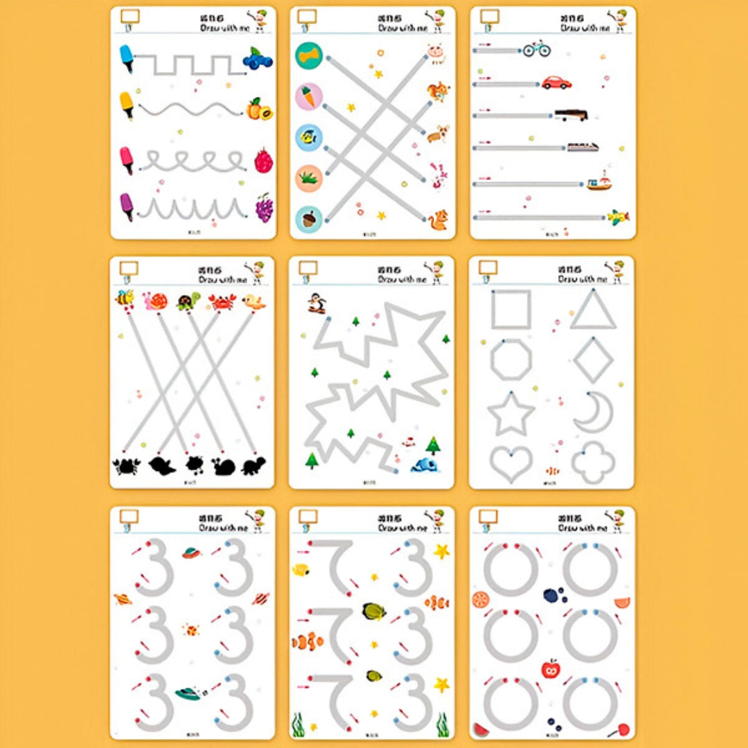 Livre d'apprentissage pour enfants - Exercices réutilisables pour un apprentissage ludique