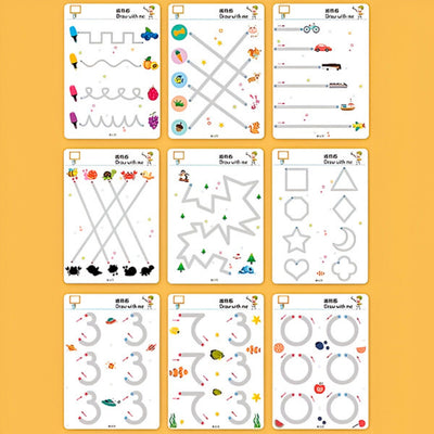 Livre d'apprentissage pour enfants - Exercices réutilisables pour un apprentissage ludique