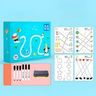 Livre d'apprentissage pour enfants - Exercices réutilisables pour un apprentissage ludique