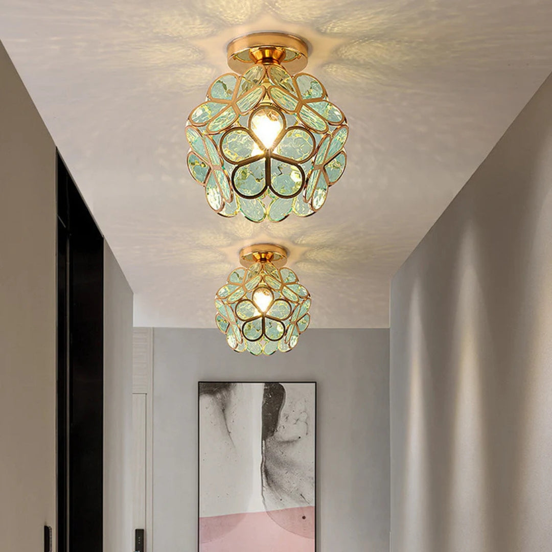 Plafonnier Florixa - Design floral avec éclairage d'ambiance