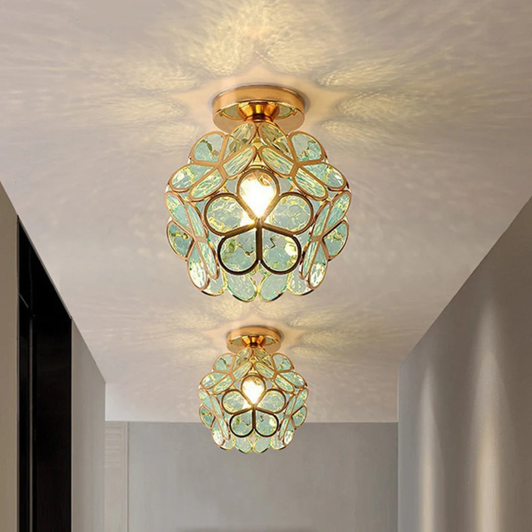 Plafonnier Florixa - Design floral avec éclairage d'ambiance