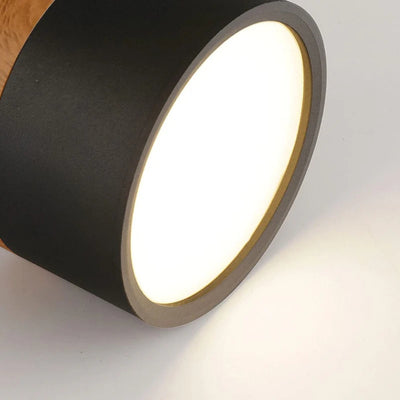 Lumiro Plafonnier - Cylindre LED Compact avec Accent en Bois