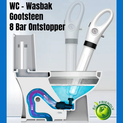 FlowForce - Déboucheur WC - Kit de déboucheur puissant à pression d'air