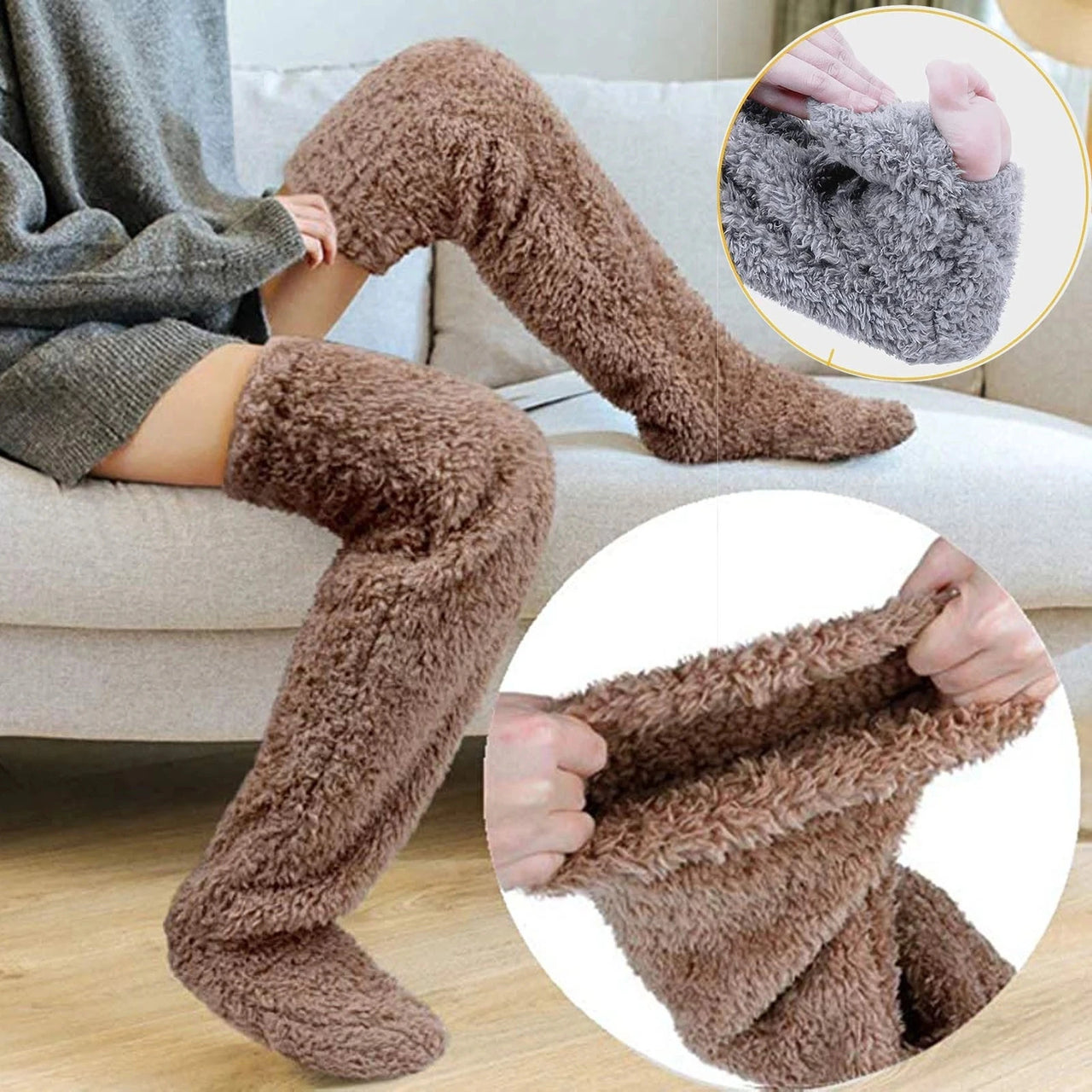 FuzzyFeet™ - Warme Lange Pluche Sokken