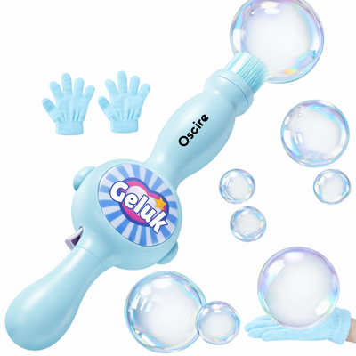 BubbleBloom Machine à bulles de savon | Grandes bulles, Poignée souple et Gants pour enfants