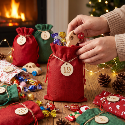 Adventskalender Zakjes – Set van 24 Stoffen Zakjes om Zelf te Vullen (3)