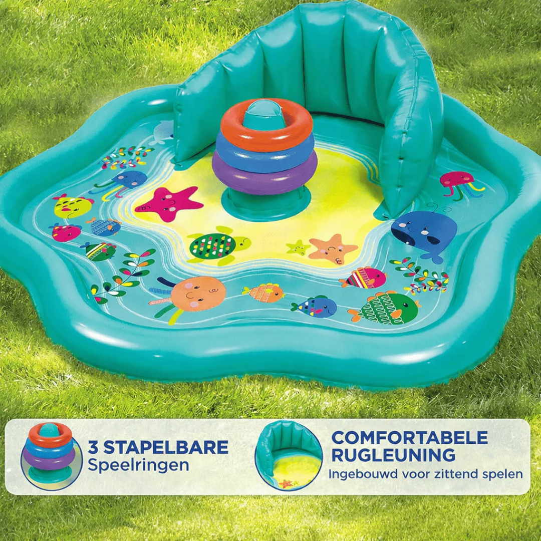 BabySplash™ – Opblaasbaar Babybadje met Zonnescherm