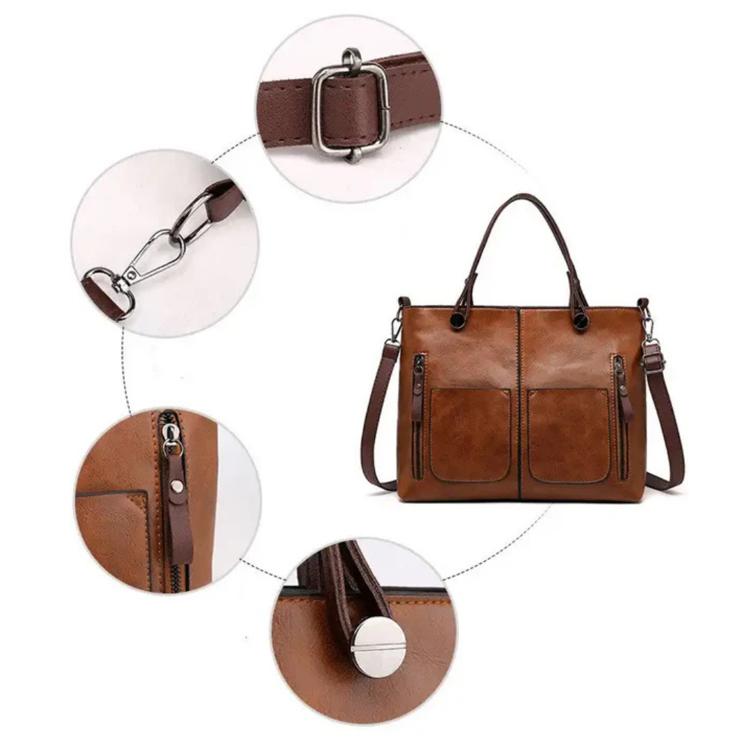 Sac à Main en Cuir - Élégant Sac à Bandoulière pour Usage Quotidien