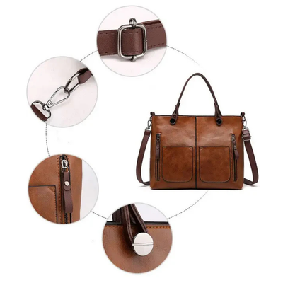 Sac à Main en Cuir - Élégant Sac à Bandoulière pour Usage Quotidien