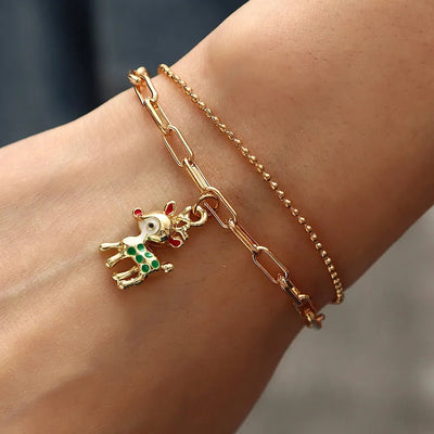Bedelarmband Goud Rendier