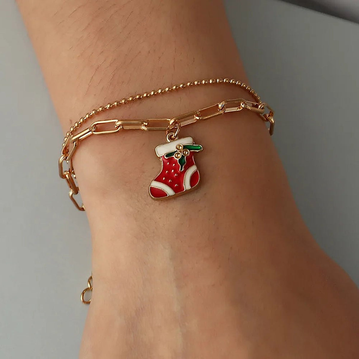 Bedelarmband Goud Kerstsok