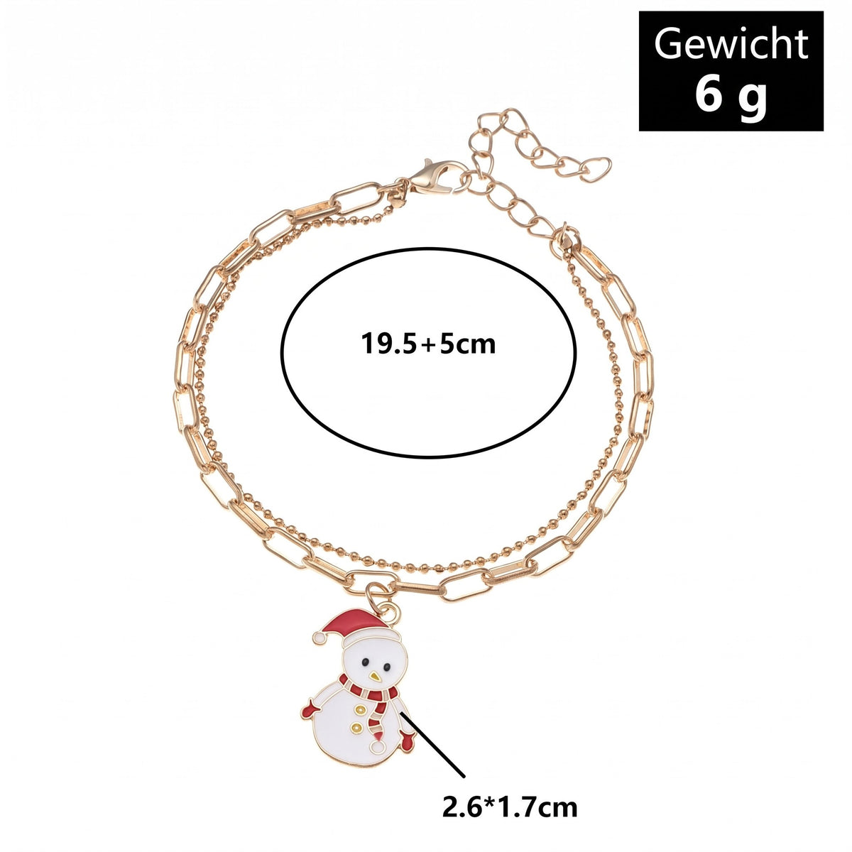 Bedelarmband Goud – Verstelbare Kerst Armband met Emaille Bedel (7)