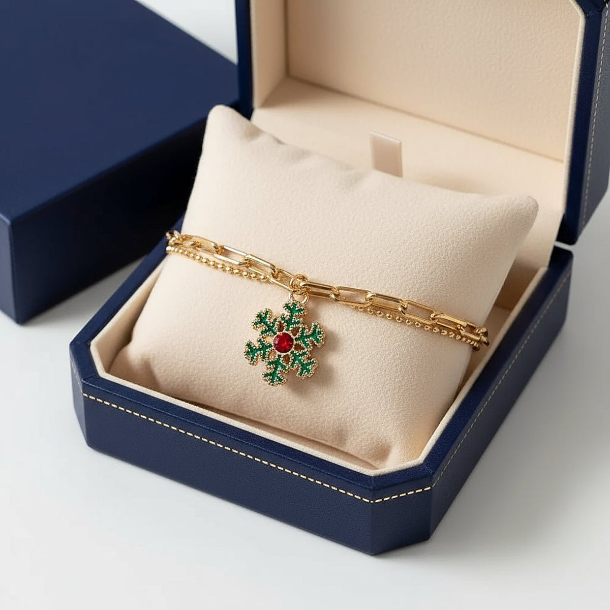 Bedelarmband Goud – Verstelbare Kerst Armband met Emaille Bedel (8)