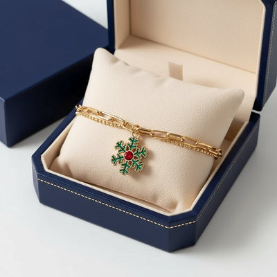 Bedelarmband Goud – Verstelbare Kerst Armband met Emaille Bedel (8)
