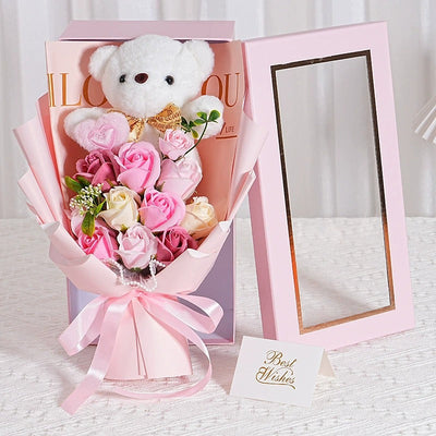 Teddy Liefdesboeket – Beer & Rozen