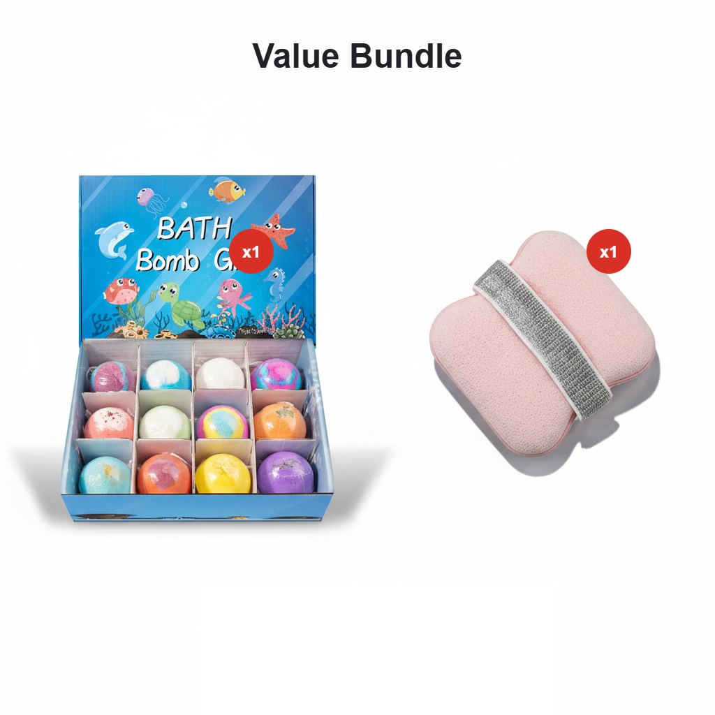 BathBomb - Coffret cadeau de 12 bombes de bain pour enfants