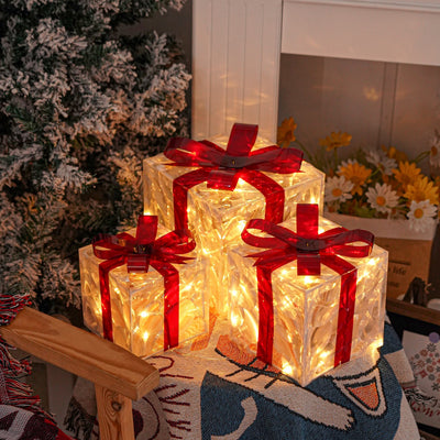 Boîtes cadeaux magiques - Lot de 3 décorations de luxe