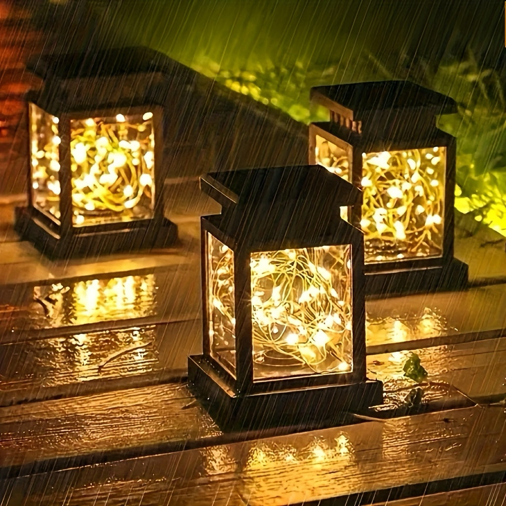 1 pièce/2 pièces Lanterne Solaire RANGDONG, Décoration de Jardin Étanche Éclairage Extérieur pour Patio ou Cour, Cadeau d'Halloween, Noël, Thanksgiving