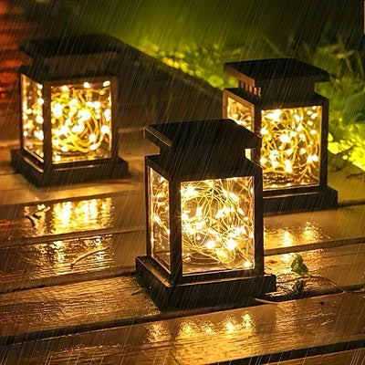 1 pièce/2 pièces Lanterne Solaire RANGDONG, Décoration de Jardin Étanche Éclairage Extérieur pour Patio ou Cour, Cadeau d'Halloween, Noël, Thanksgiving