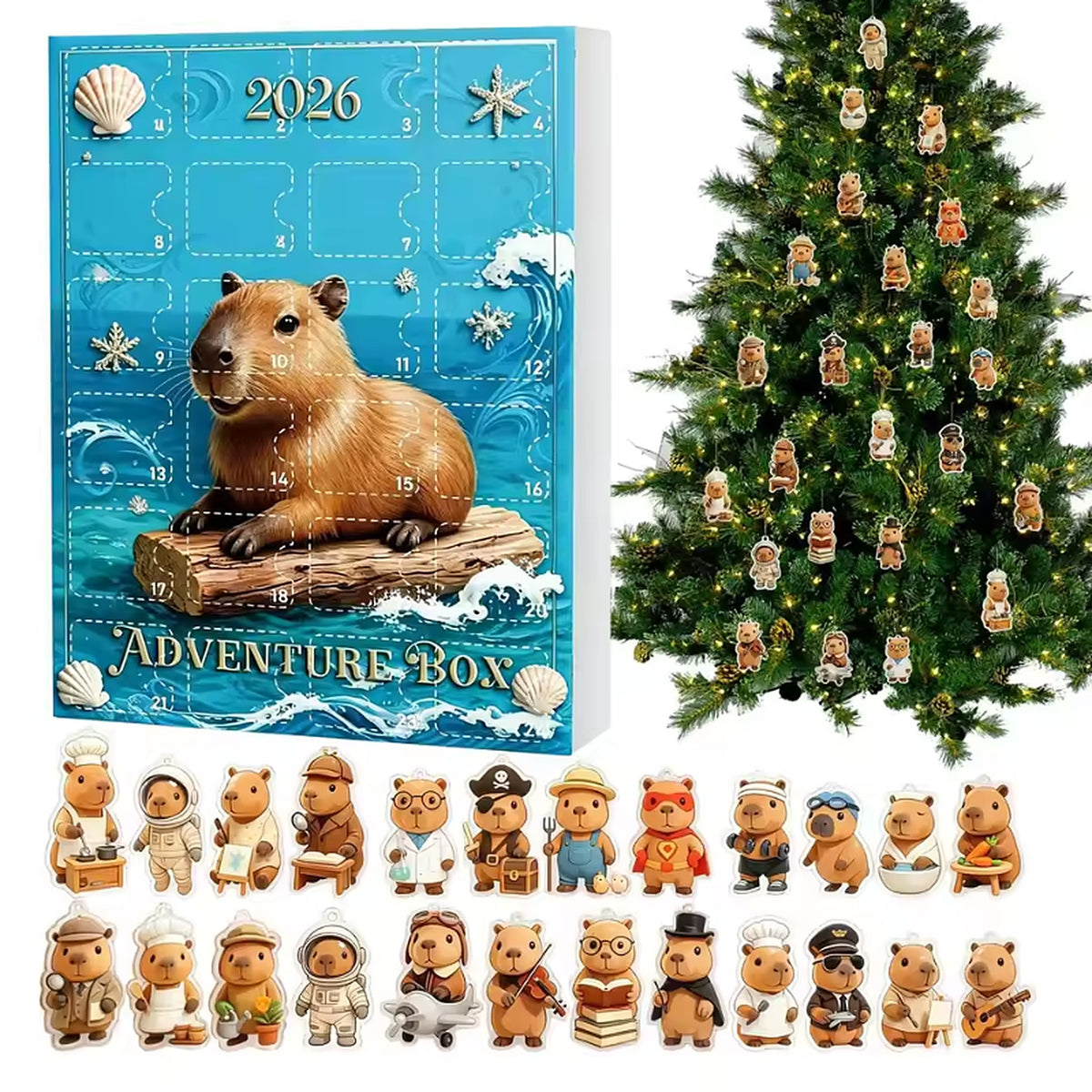 Capybara Adventskalender 2026 Blauw - Avontuur