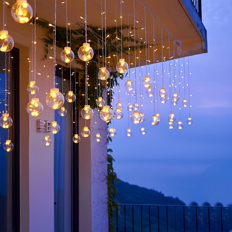 3.0 meter Feeënlampjes met 108 LED-lampen - 12 Heldere Sferische Lampen, Werkt op Batterijen, Geen Stekker Nodig, Wandmontage, Perfect voor Kerstmis, Valentijnsdag & Apos;S Dag, Verjaardagen, en Binnenhuis Feestdecoratie, Binnenhuis Feestdecoratie | Klass
