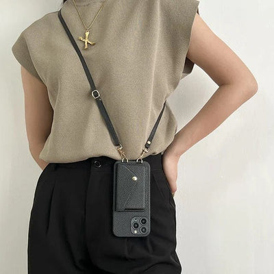 Crossbody Telefoonhoesje - Luxe Telefoonhoes met Pasjeshouder - Velunique