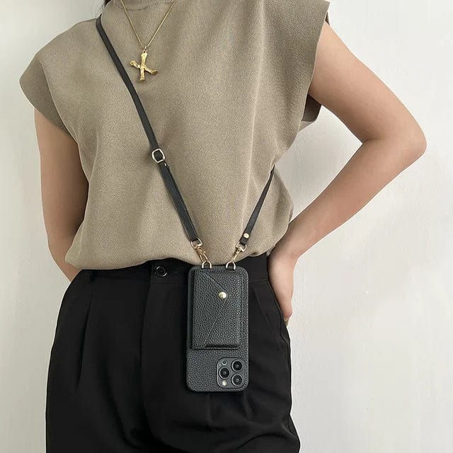 Crossbody Telefoonhoesje - Luxe Telefoonhoes met Pasjeshouder - Velunique