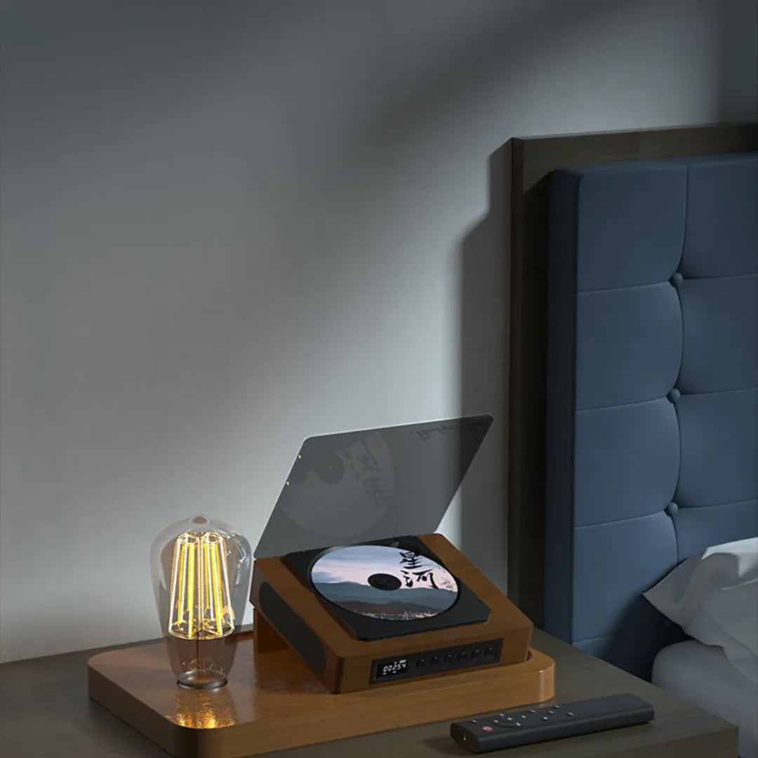 RetroWave - Lecteur CD Rétro Sans Fil - Design Vintage avec Bluetooth et Radio FM