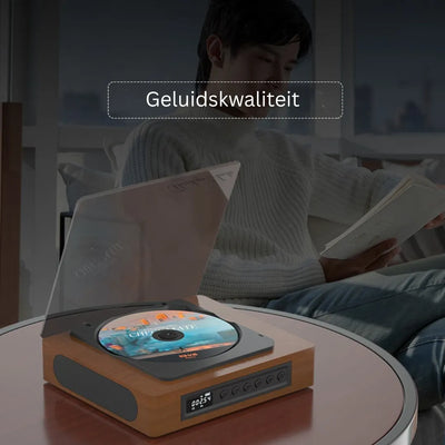 RetroWave - Lecteur CD Rétro Sans Fil - Design Vintage avec Bluetooth et Radio FM
