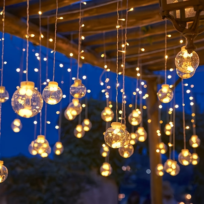 3.0 meter Feeënlampjes met 108 LED-lampen - 12 Heldere Sferische Lampen, Werkt op Batterijen, Geen Stekker Nodig, Wandmontage, Perfect voor Kerstmis, Valentijnsdag & Apos;S Dag, Verjaardagen, en Binnenhuis Feestdecoratie, Binnenhuis Feestdecoratie | Klass