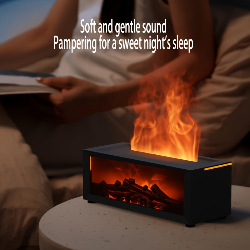 1 stuks Vlam Haard Diffuser, Gesimuleerde Vlam Aromatherapie Dispenser met Langdurige Geur, Huisverwarming met Kleurrijke Lichten en Timer Functie, USB-Gevoed, Ideaal Voor Gebruik Binnenshuis In Slaapkamers, Badkamers, Kantoordecoratie - Perfect Kerst