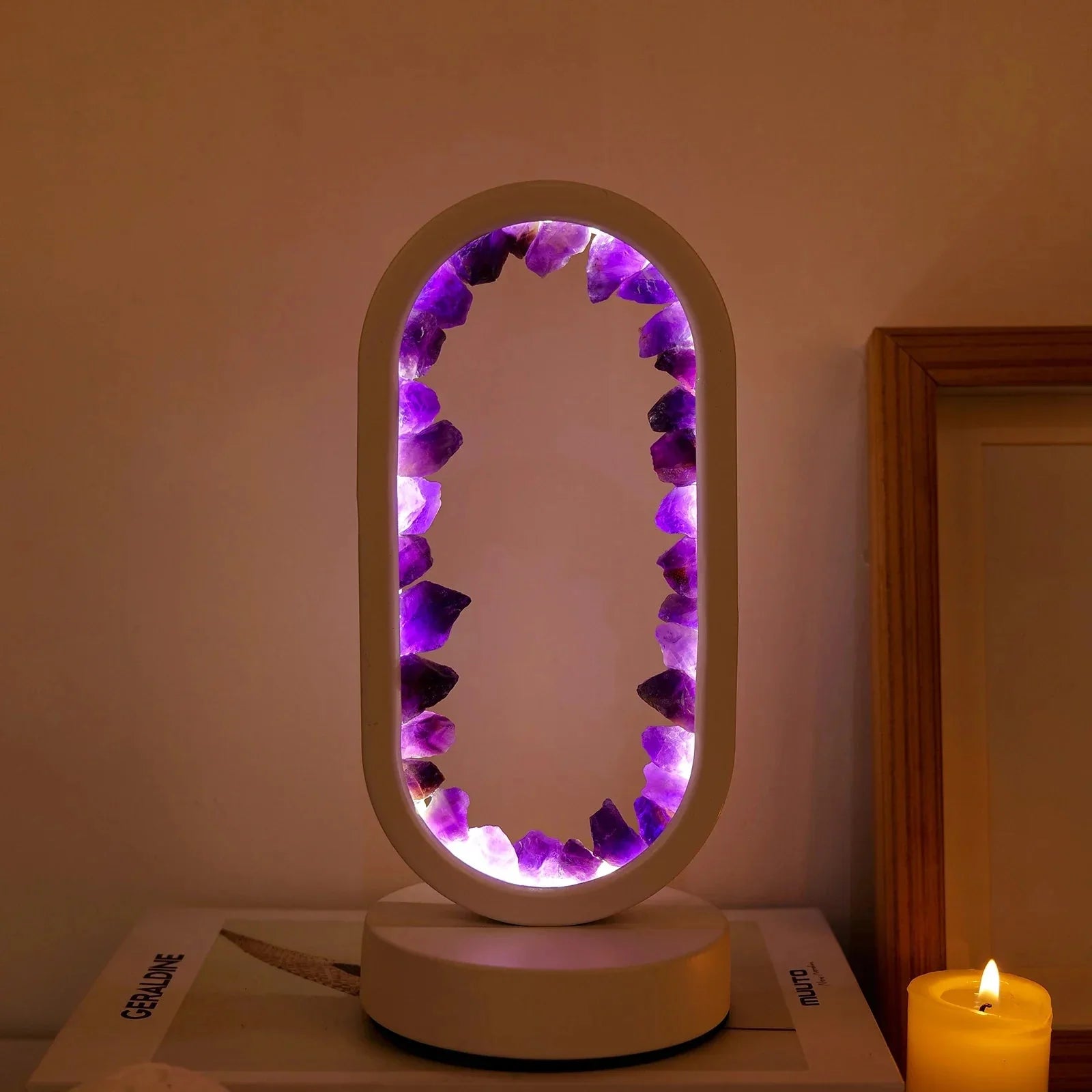 Amethist Lamp - Handgemaakte Kristallamp - Veluné