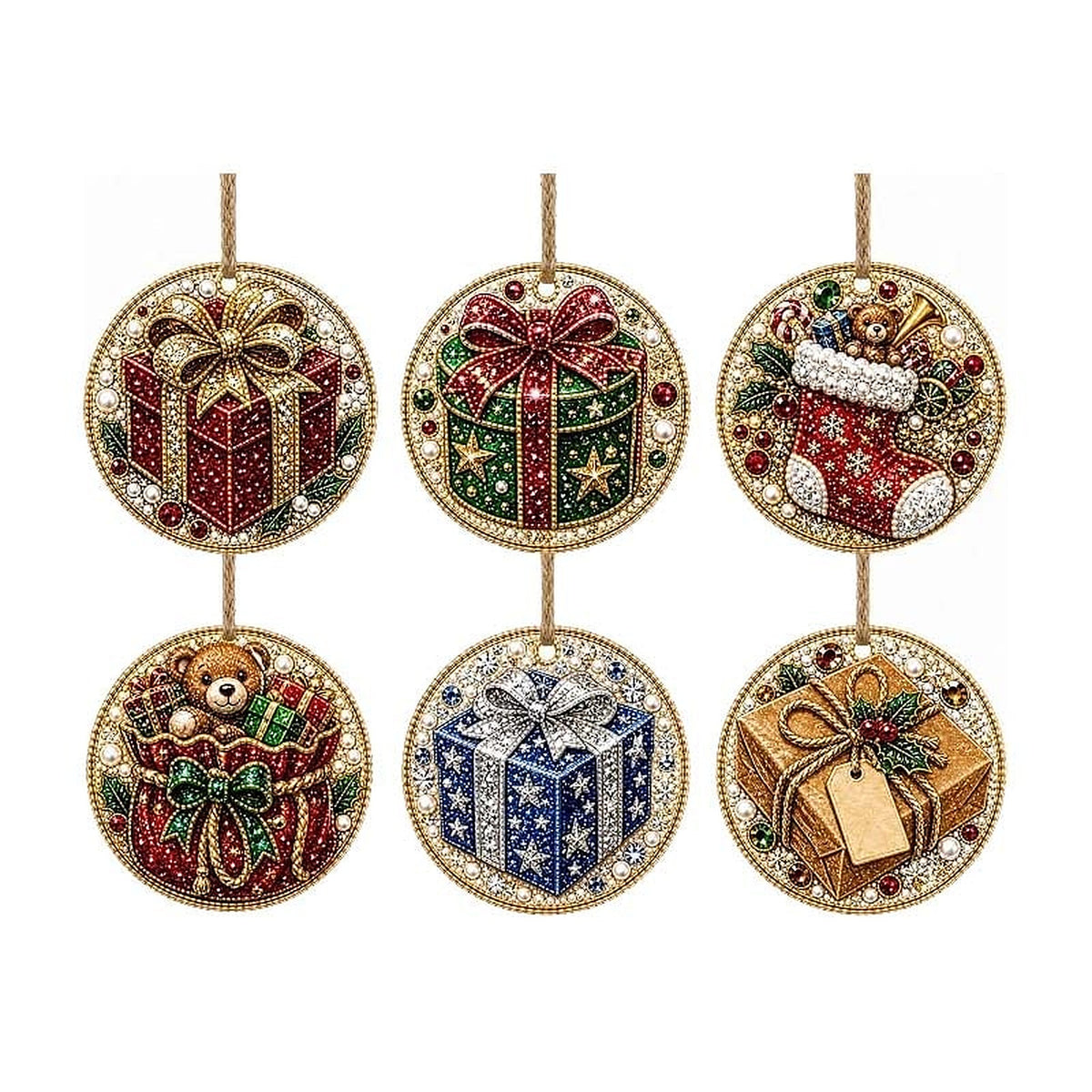 Diamond Painting Kerst – DIY Kersthangers van Hout met Steentjes (5)