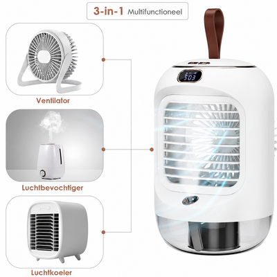 Draagbare Airconditioner - USB Luchtkoeler met 180° Oscillatie