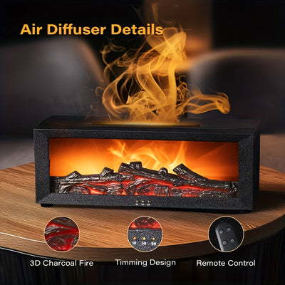 1 stuks Vlam Haard Diffuser, Gesimuleerde Vlam Aromatherapie Dispenser met Langdurige Geur, Huisverwarming met Kleurrijke Lichten en Timer Functie, USB-Gevoed, Ideaal Voor Gebruik Binnenshuis In Slaapkamers, Badkamers, Kantoordecoratie - Perfect Kerst