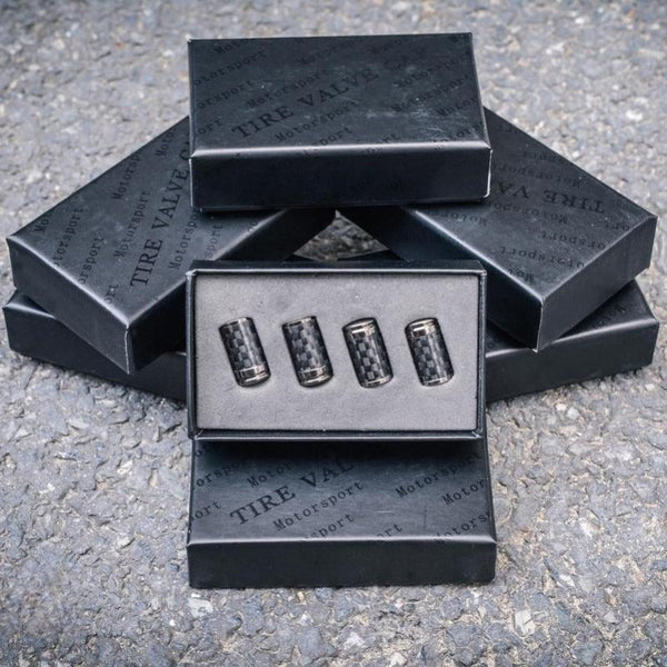 Capuchons de valve de pneu en fibre de carbone – Kit de protection de roue étanche