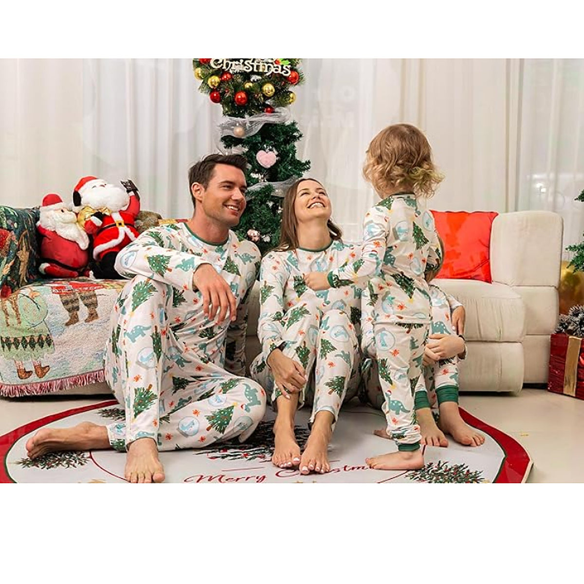 Familie Kerstpyjama Dinosaurus